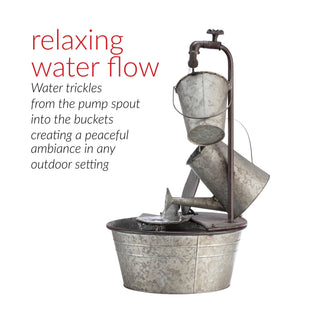 Galvanized Metal Tiered Garden Tools Fountain
