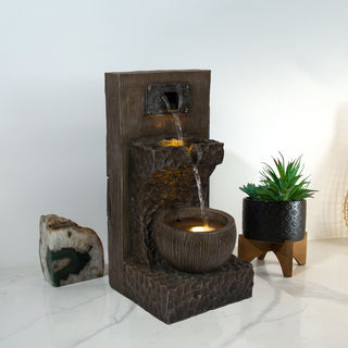 3-Tier Cascading Fountain with Warm White LED Lights