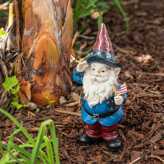 Americana Saluting Small Gnome with Flag