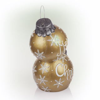 Gold Merry Christmas Stacked Ornament Statue w/Flash LEDs MED
