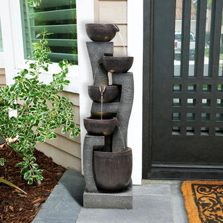 Westin Fountain 43.7-inch Outdoor 5-Tier Garden Fountain w/LED Lights