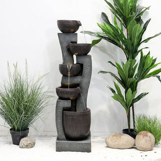 Westin Fountain 43.7-inch Outdoor 5-Tier Garden Fountain w/LED Lights