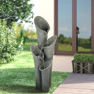 ZEN Flowing Fountain 4-tier Large Home Garden Waterfall w/LED Lights