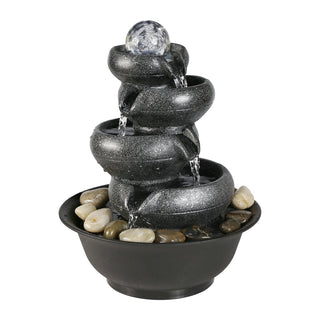 Westin Fountain 5-Tier Tabletop Water Fountain with Illuminated Crystal Ball Accent