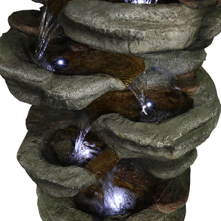 Westin Fountain 30.7in H 6-tier Rock Cascading WaterFountain w/LED Lights 