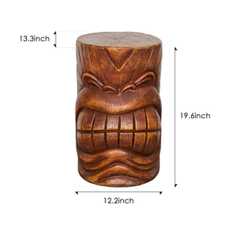 ZEN Flowing Fountain 20-inch tall Tiki Face Kanaloa Teeth Indoor/Outdoor Side Table