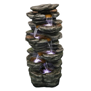 Westin Fountain 40-in H Resin Rock Indoor/Outdoor Fountain w/LED Light