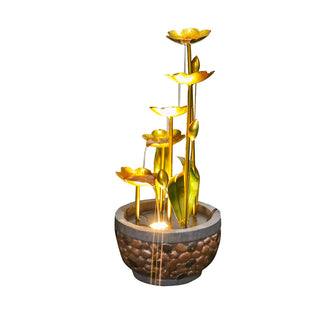 Westin Home Garden Water Feature, Indoor/Outdoor Flower Iron Water Fountain with Pump & Cool White Light