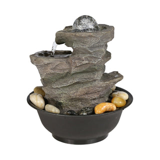 Westin Home Garden Water Feature, Indoor Tabletop 3-tier Water Fountain