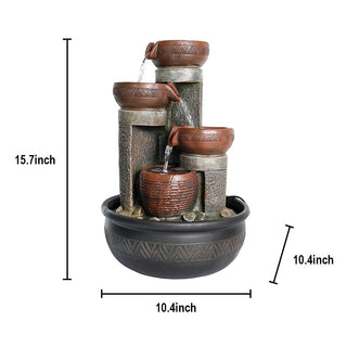 Westin Home Garden Water Feature, Indoor Tabletop 4-tier  Water Fountain YDS31001 Size