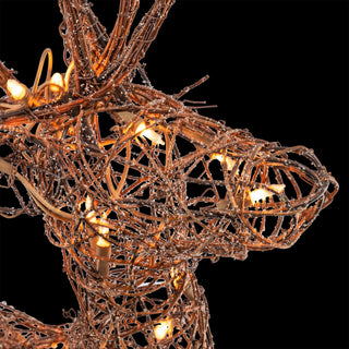 Standing Rattan Reindeer with 60 Warm White LED Lights