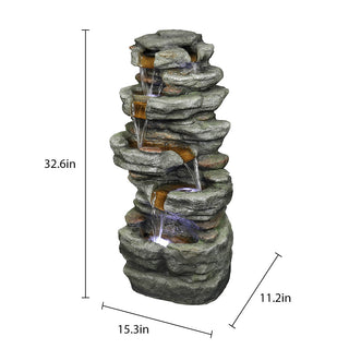 Westin Fountain 32.6" H Outdoor Resin waterfall Fountain w/Light 