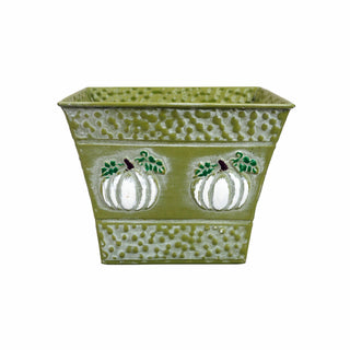 Metal Planters with Pumpkin Design
