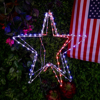 Foldable 3D Star Décor with Multi-Colored LED Lights