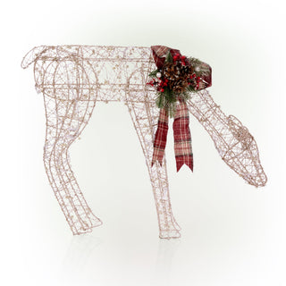 Gold Wire Grazing Doe Décor w/ 35 Warm White LED Lights -Med