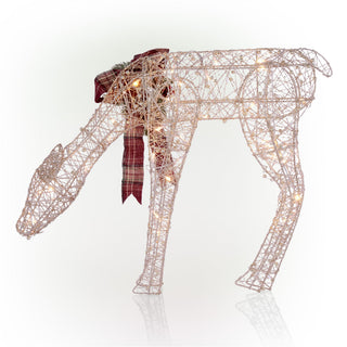 Gold Wire Grazing Doe Décor w/ 35 Warm White LED Lights -Med