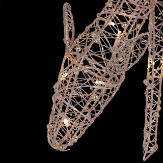 Gold Wire Grazing Doe Décor w/ 35 Warm White LED Lights -Med