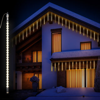 Hanging Icicle Lights with Chasing Warm White LED Lights