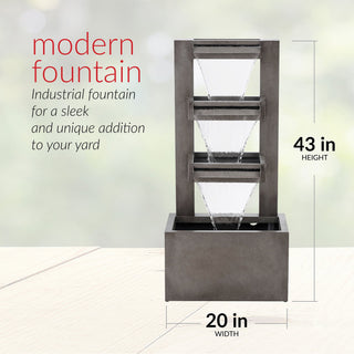 Metal Tiered Waterfall Fountain
