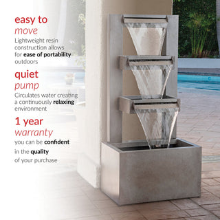 Metal Tiered Waterfall Fountain