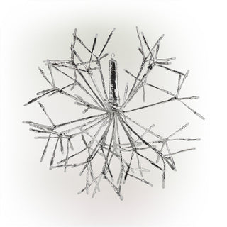 Multicolor Snowflake Hanging Ornament w/Multiclr/Wht LEDs-Lg
