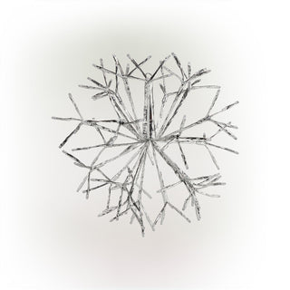 White Snowflake Hanging Ornament with Cool White LEDs - Lg