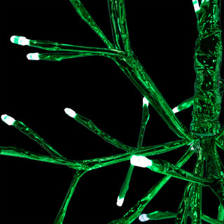 Green Snowflake Hanging Ornament with Green/White LEDs - Sm