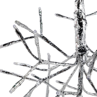 White Snowflake Hanging Ornament with Cool White LEDs - Sm