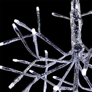 White Snowflake Hanging Ornament with Cool White LEDs - Sm