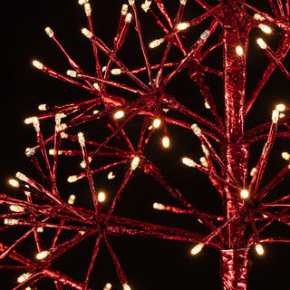 Festive Red Christmas Tree with Warm White LED Lights