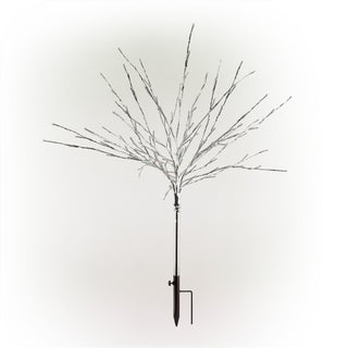 Silver Metallic Foil Tree Stake Warm White LED Lights