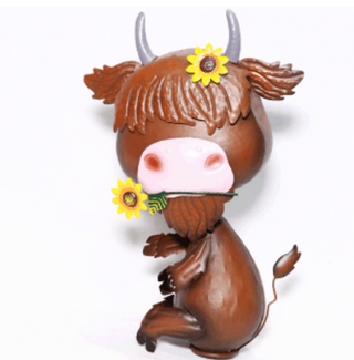 Metal Highland Cow Statue