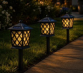 Solar Black Lantern Pathway LED Light