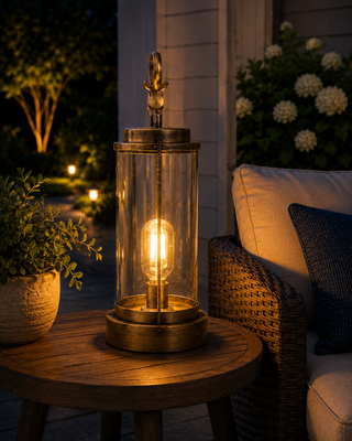 Vintage Metal and Glass Lantern-Small
