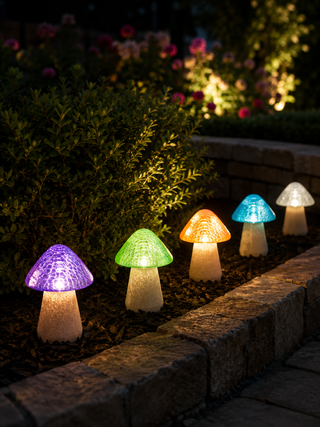 Solar Colorful Mushroom Decor