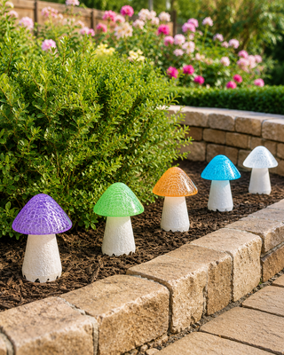 Solar Colorful Mushroom Decor