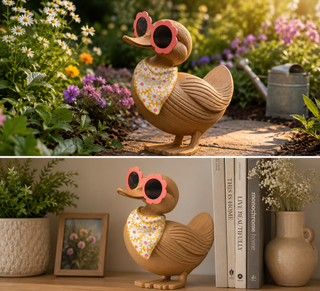 Duck with Pink Glasses and Scarf