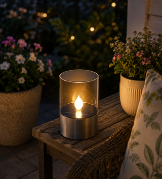 Solar Candle Decor with Warm White LED