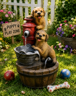 Fountain with Puppies