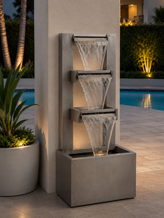 Metal Tiered Waterfall Fountain