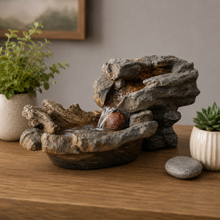Rock Waterfall Fountain with LED Lights