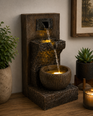 3-Tier Cascading Fountain with Warm White LED Lights