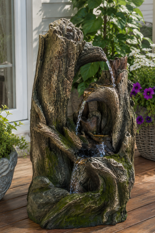 Tiered Rainforest Tree Trunk Fountain