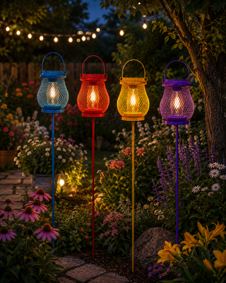 Solar Colorful Mesh Lantern Stake