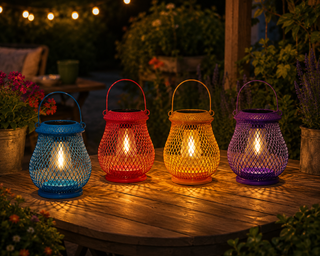 Solar Colorful Mesh Lantern Stake