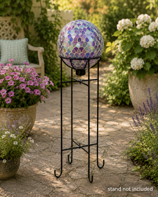 Mosaic Gazing Globe with Colorful Teardrop Design