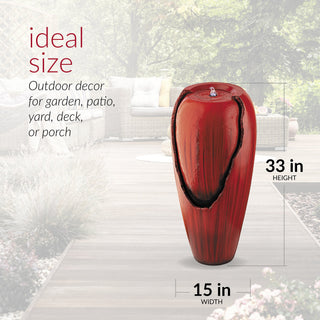 Jar Fountain with LED Lights - Red