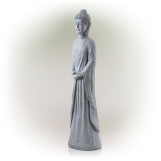Cement Gray Standing Buddha Statue