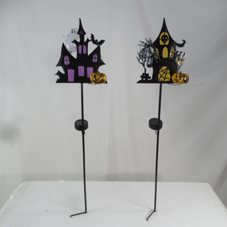 Solar Haunted House Stakes w/ LED Lights