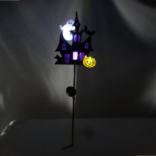 Solar Haunted House Stakes w/ LED Lights
